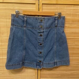 Vintage NAVI button from denim Jean mini skirt woman’s large